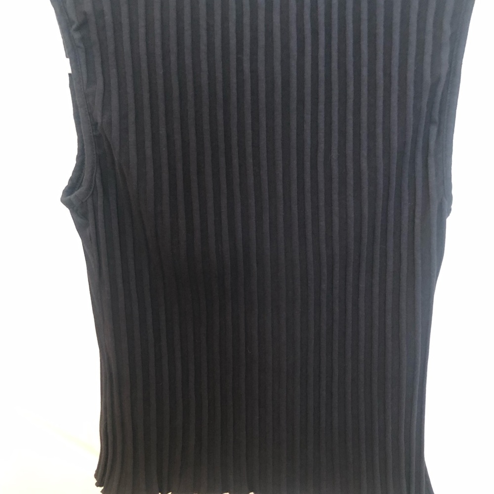 Free People Black Ribbed Button-Front Tank - Picture 3 of 3
